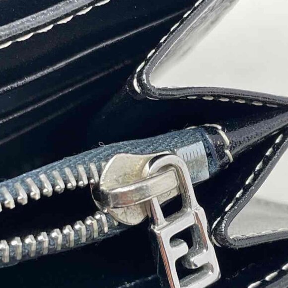 Fendi Gray Zucca Monogram Card Holder Inner Pocket Snap Clutch Baguette - Picture 8 of 15